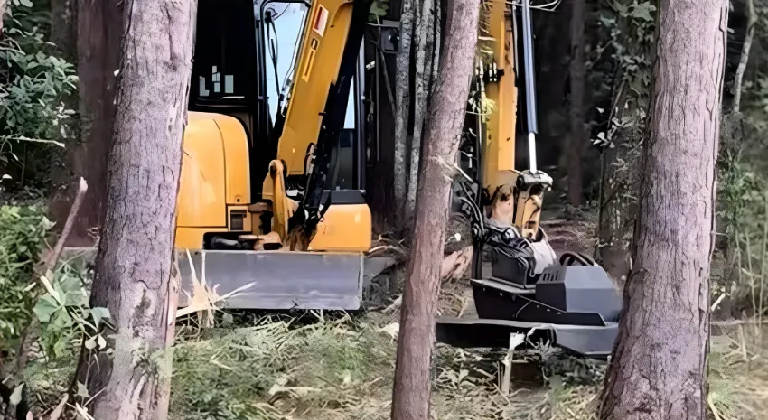 bush hogging services removal ash nc Excavator removing bushes from land in Ash, NC